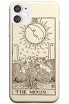 The Moon Tarot Card Cream Slim Phone Case for Iphone 11 TPU Protective Light Strong Cover with Psychic Astrology Fortune Occult Magic