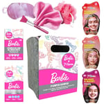 7th Heaven Barbie Pamper Hamper (Contains 4 Face Masks, 24 Spot Patches, Cleansing Cloth, Applicator, Sleep Mask, Body Puff) Pamper Gifts for Women & Girls - Genuine 7th Heaven Girls Skincare Gift Set