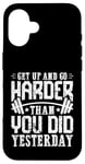 Coque pour iPhone 16 Citation d'entraînement de motivation pour les amateurs de fitness