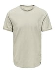 ONLY & SONS Men's ONSBENNE LONGY SS TEE NF 7822 NOOS T-Shirt, Silver Lining, XS