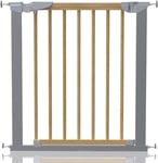 Beechwood and Metal Pressure Fit Safety Stair Gate, 71.3cm - 77.6cm For Baby