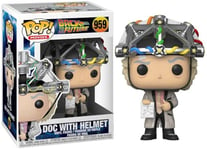 Funko Pop! Movie: Back to The Future-Doc with Helmet - Dr. Emmett Brown - Retour vers Le Futur - Figurine en Vinyle à Collectionner - Idée de Cadeau - Produits Officiels - Movies Fans