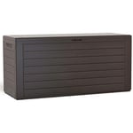 Coffre de Rangement Exterieur 280L en PP 116x44x55CM Style Bois Marron