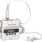 Tascam DR-10LW Digital Audio Recorder With Lavalier Microphone - White