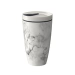 like. by Villeroy & Boch To Go mug Marmory, 350 ml, porcelaine Premium/silicone, blanc/noir