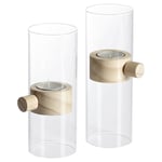 Mogihome Elvin Ljuslykta Glas/Natur 2-Set