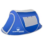 Wakeman Sunchaser Tente Pop-up pour 2 Personnes, résistante à l'eau, Style tonneau, Tente de Camping avec Mouche de Pluie et Sac de Transport, Tente d'extérieur Sunchaser pour 2 Personnes (Bleu)