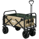 Handcart Folding Cart Med Handtag Strandvagn Trädgårdsvagn Med Bärväska Rymmer Upp Till 100 Kg Oxford Khaki