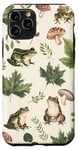 Coque pour iPhone 11 Pro Vert classique Paisley mignon Cottagecore Grenouille et champignon