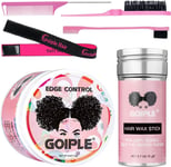 Edge Control Gel for Afro Hair Strong Hold Hair Gel Hair Wax Stick (6-Piece)