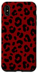 Coque pour iPhone XS Max Rouge foncé, points noirs, noir et rouge