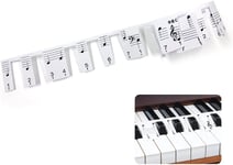 Étiquettes Antiadhésives Pour Touches De Piano Avec Étui, Autocollants Amovibles Pour Clavier De Musique, Marqueur De Notes De Râteau De Piano Pour Débutants (61 Touches)