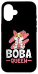 Coque pour iPhone 16 Boba Queen - Thé au lait pour chien - Pour amoureux des perles