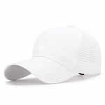 Chapeau de Baseball Femme et Homme Réglable 55-60 cm En Plein Air Bonnet Séchage Rapide Unisexe avec Casquettes Respirant Casquette Sport Été, Blanc, Taille Unique