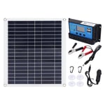 Système de Kit de Panneau Solaire, Chargeur Solaire Pliable Portable Photovoltaïque 100W 20W avec Contrôleur 100A pour Camping-car, Bateau, Tente, Voiture