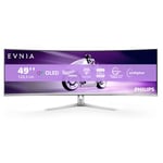 PHILIPS Evnia 49M2C8900LA - 49 inch DQHD OLED curved gaming monitor, 144 Hertz, 0.03ms GtG, HDR400, Ambiglow (5120x1440, HDMI 2.1, DisplayPort 1.4, USB-C, USB Hub) white