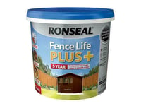 Ronseal Fence Life Plus+ Dark Oak 5 Litre RSLFLPPDO5L