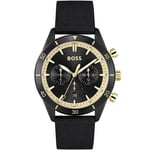 Hugo Boss 1513935 Santiago Chronograph Mens Watch - Black material_Leather - One Size