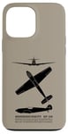 Coque pour iPhone 13 Pro Max Avion de chasse allemand Bf 109 WW2 avec faits