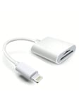 Applen SD- ja TF-kortinlukijasovitin, 2 in 1 Micro SD TF -muistikortti, kaksipaikkainen dongle-johto, joka on yhteensopiva iPhonen 14 13 12 11 X XS XR 8 7 Plus, IPad, Plug and Play-White kanssa