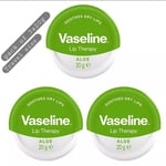 3x Vaseline Lip Balm Therapy Petroleum Jelly With Aloe Vera 20g Travel Size