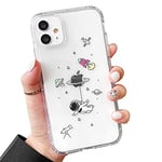 ZTOFERA Compatible with iPhone 11 Case, 6.1-Inch, Silicone Protective Bumper Case Planet Star Space Pattern Girls Boys Slim Shockproof Clear Phone Case Cover for iPhone 11, Flying Astronaut