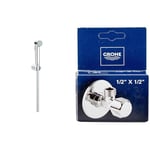 GROHE Vitalio Trigger Spray 30 - Wall Holder Set with Trigger Control Hand Shower, High Pressure Min. 1.0 Bar & Technique de Sécurité- Raccord Mural à Clapet d'Angle 1/2 Pouce, Sortie 1/2 Pouce