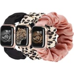 3-pack Kompatibelt med Apple Watch Armband Scrunchies 38mm Tyg So