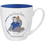 GRUSS & CO 45512 Tasse Anti-stress pour l'homme de vos rêves, 45 cl, faite à base de porcelaine New Bone China, idéale comme cadeau, bleue 9,5 cm