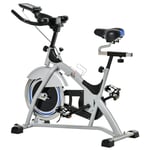 HOMCOM Cycling Exercise Bike LCD Monitor 15KG Flywheel Adjustable Seat and