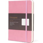 Ottergami Dotted Notebook A5 Hardback - The Pro Bullet Dot Journal - 144 Pages, Thick 150gsm Paper Note Book - Luxury Vegan Leather Journals for Women & Men - Work & University Essentials (Pink)