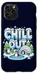 Coque pour iPhone 11 Pro Antarctique Pingouin Lover Chill Out Cute Winter Pingouin Igloo