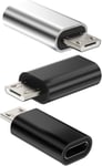 Adaptateur Lightning vers Micro USB (3 Packs) Lightning Femelle Câble Micro Usb Mâle Jack Convertisseur Câbles Prise Accessoires Compatible avec Samsung Galaxy S7 Active Edge S6 Note5 Note4.[G2065]