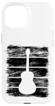 Coque pour iPhone 15 Guitare Esquisse Instrument de musique pour guitaristes