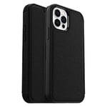 Otterbox Strada Coque pour iPhone 12/iPhone 12 Pro, Antichoc, Anti-Chute, Cuir de qualité, 2 Porte-Cartes, supporte 3 x Plus de Chutes Que la Norme Militaire, Noir, Livré sans Emballage