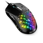 Spirit Of Gamer – Elite M80 – Souris Gamer Filaire RGB – Gaming Mouse Ultra Légère - Coque perforée Noir en Nid D’Abeille– Capteur Optique Jusqu’à 4200DPI - 6 Boutons Programmables – Poids : 68g