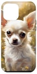 iPhone 13 Pro Max Chihuahua adorable Gold White Puppy Flower Meadow Dog Lovers Case