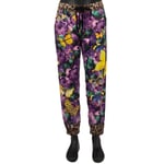 DOLCE & GABBANA x DJ KHALED Satin Butterfly Leopard Jogger Trousers Purple 11368