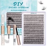 SISILILY Eyelash Extension Kit-Individual Eyelashes with Bond and Seal-320 Lash