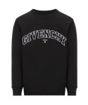 Givenchy Mens Embroidered Logo Crewneck Sweatshirt in Black Cotton - Size Medium