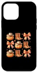 Coque pour iPhone 12 mini Bottes citrouille Western Autumn Vibes Cozy Season Automne