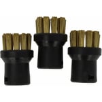 3x brosse arrondie, grande taille compatible avec Kärcher si 2.600 cb, sc mini, si 4, si 4.100 cb 1.512-376.0 nettoyeur vapeur - Brosse à vapeur