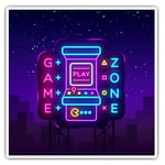 2 x Square Stickers 10 cm - Game Zone Gaming Room Gamer  #45126