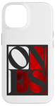 Coque pour iPhone 14 Rouge One Of Them Ones Couleur rouge Graphique blanc