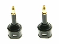 2x TOSlink Optical Socket to 3.5mm Mini Toslink Plug Adaptor with Gold Contacts