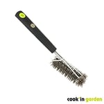 Cook'In Garden, AC179, Brosse 2 têtes aimantée, pour Nettoyer Votre Grille de Barbecue, avec Manche aimanté afin de Ranger Vos ustensiles en Toute simplicité