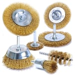 S&R 7 Brosses Métalliques pour Visseuse Perceuse à nettoyer Bois en Métal. Qu...