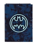 Safta -M068 Batman Legendary-Chemise Folio avec 3 rabats, idéal pour enfants de différents âges, confortable et polyvalent, qualité et résistance, 26 x 36,5 cm, couleur bleu marine, standard