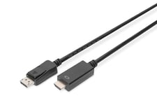 DIGITUS Câble adaptateur DisplayPort - DP vers HDMI (2.0) Type A - UHD 4K/60Hz - 2m - Verrouillage, HDCP, 3D - Pour moniteur, PC