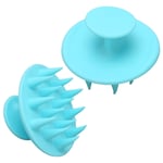 2pcs Blue Hair Shampoo Brush Head ScWet Dry Scalp Massager For Dandruff Remova